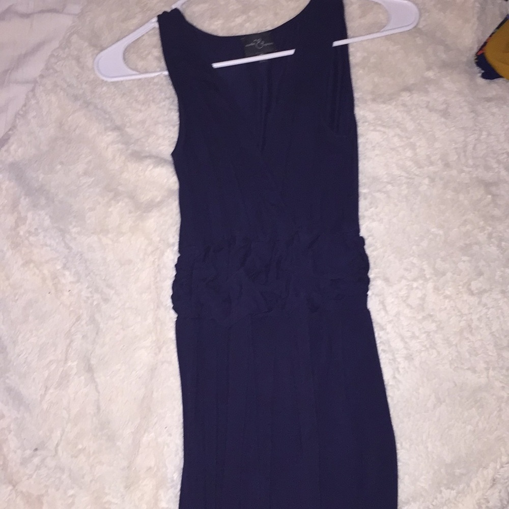 Blue, green, and white maxi dress